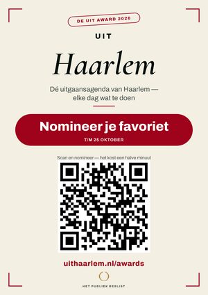 A4-raamposter — De Uit Award Haarlem