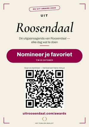 A4-raamposter — De Uit Award Roosendaal
