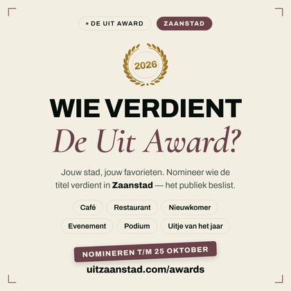 Nomineer-post — De Uit Award Zaanstad
